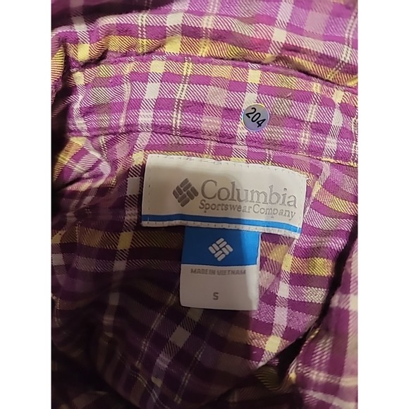 Columbia Womens Sz Small Pearl Snap Top Western Blouse Long Sleeve Plaid Flannel - Picture 5 of 6